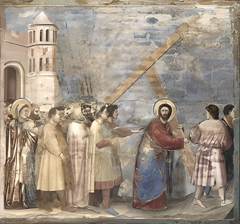 Mary meets Jesus on the Via Dolorosa