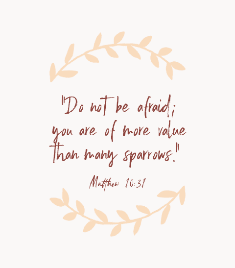 “Do not be afraid; you are of more value than many sparrows.” — Matthew 10:31