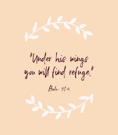 “Under his wings, you will find refuge.” — Psalm 91:4