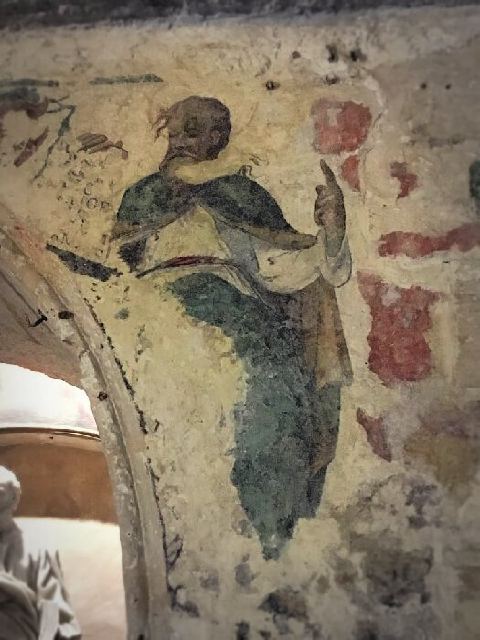 A fresco of St. Paul inside St. Paul’s grotto in Malta.