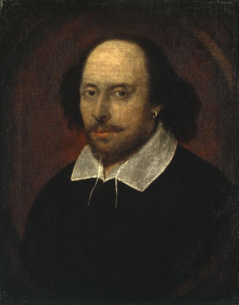 William Shakespeare in the Chandos portrait, attributed to John Taylor, circa 1610
