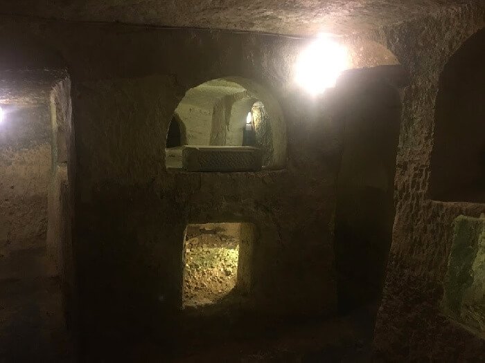 The Agape Table inside the catacombs of the Wignacourt Museum.