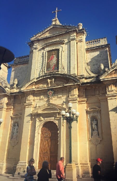 The towering Collegiate Church of St. Paul in Rabat.