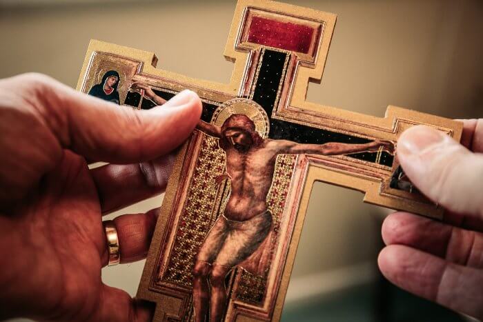 A close-up photograph of a crucifix.