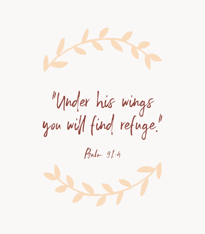 “Under his wings, you will find refuge.” — Psalm 91:4
